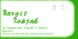 margit kopjak business card